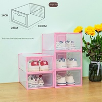 Boîtes à chaussures en plastique PP transparentes épaissies de style japonais en forme de cœur pour hommes et femmes - Rangement multi-niveaux empilable anti-poussière