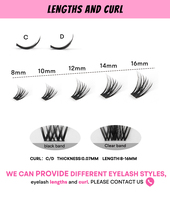SP bulu mata 8mm 10mm 16mm segmen C D Curl bulu mata Cluster prima Band Individual ringan Cluster Lash kit