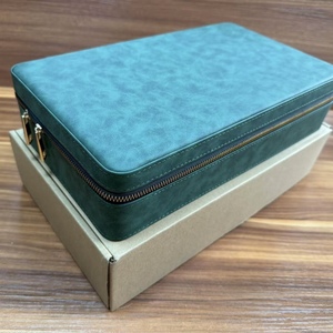 Boîte de voyage pour montres en cuir PU à 12 emplacements avec fermeture éclair, doublure en velours doux, multicolores, étui de rangement et de transport pour montres-bracelets - Product Image 4