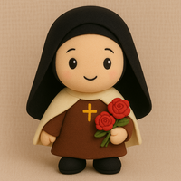 Jouet en peluche religieuse catholique personnalisé poupée en peluche Sainte Thérèse avec roses et croix OEM cadeau religieux pour l'église et l'école