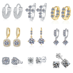Brincos de Moissanite Redondos em Prata Esterlina 925 com Corte Floco de Neve, Testador de Diamantes VVS, Joias Femininas para Casamento 0.5ct - Promoção Imperdível - Product Image 5
