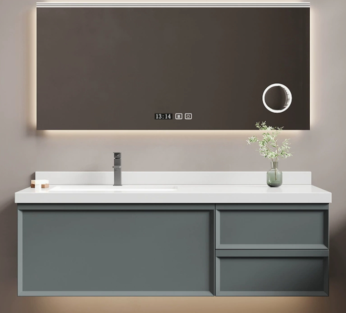 110cm stone slab oak cabinet with smart mirror
