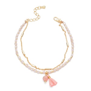 Delicate Boho <strong>Morse</strong> <strong>Code</strong> Beaded Crystal <strong>Bracelet</strong> Minimalist Gemstone Tassel Pendant Layering <strong>Bracelet</strong> - Product Image 4