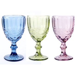 8.5 10.5 OZ سادة آلة الصحافة تنقش الكريستال أواني الطعام الأحمر القدح طقم زجاجات النبيذ - Product Image 4