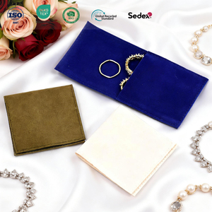 New Year Hot Sale Custom Logo <b>Envelope</b> Jewelry Packing Bag High Quality Luxury Low Price Microfiber Ring Jewelry Pouch with Flap - Product Image 2