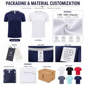 T-shirt personnalisé avec logo, 100% polyester, séchage rapide, 170g, performance, sport, gym, tee-shirt réfléchissant pour la course à pied, marque privée, vente en gros - Product Image 6