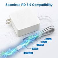 Adaptor Catu Daya Tahan Api USB-C PD 3.0 45W Kabel Lipat Dapat Ditarik Steam Deck MacBook Air iPad Pro Laptop Tipe C