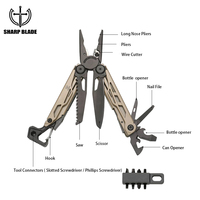 Pince multifonction haut de gamme, couteau de poche pliant, outil à main, 13 en 1, mini pince multifonction en acier inoxydable