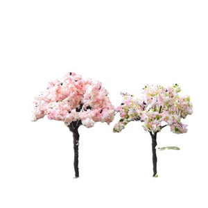 Musgo hecho a mano Paisajismo Decoración Flor Micro-Paisaje Adornos Plástico Pequeño Árbol artificial Flores de cerezo - Product Image 6