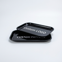 Ensemble de plateaux roulants en métal écologiques personnalisables avec logo et couvercle magnétique, faible MOQ, pour service et événements