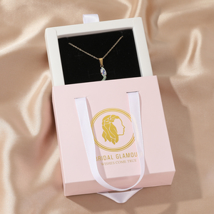 Simple Portable Handle Square Drawer Jewelry <b>Box</b> with Foam & Satin Insert Custom Logo <b>Paper</b> <b>Box</b> for Gift Packing - Product Image 6