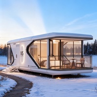 Maison conteneur futuriste de luxe, module d'habitation modulaire, installation rapide, villa d'hébergement extérieur pour camping, site, parc