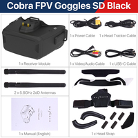 Gafas FPV SKYZONE Cobra SD Diversity con Receptor de 5.8GHz, Pantalla LCD 16:9, Batería 18650 2-6S LiPo, Head Tracker, para Drones RC