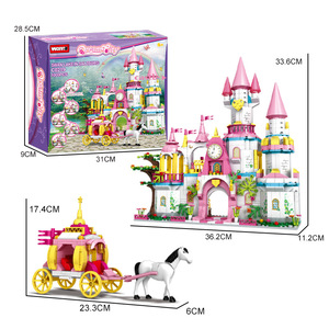 Woma Blocs de construction en plastique ABS assemblés unisexe, très vendus à l'international, Château de rêve de princesse, petites particules, jouet DIY fantaisie - Product Image 5