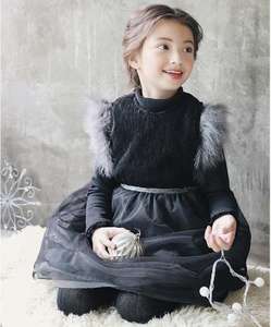 Vestido de Fiesta para Niña, Estilo Princesa, con Plumas, Color Rosa Sólido, Elegante - Product Image 4