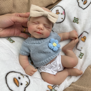 Auténtica 12 \ "Mini muñeca realista de silicona Reborn Baby Girl con cara gordita juguete suave para regalos de navidad - Product Image 2