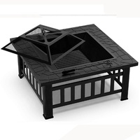 Table de foyer multifonctionnelle en gros de haute qualité Cheminée de table en acier noir pour la cuisine