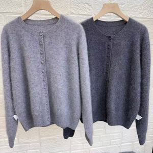 Áo cardigan len cashmere kiểu mới <span class=keywords><strong>2025</strong></span> dành cho nữ, chất liệu len/cashmere, kiểu dáng cài nút, họa tiết trơn - Product Image 1