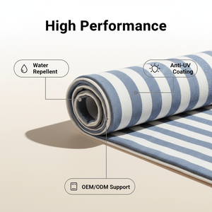 Tissu d'extérieur imperméable, résistant aux UV et aux taches, à rayures, idéal pour les canapés d'extérieur, les chaises et les parasols de terrasse - Product Image 2