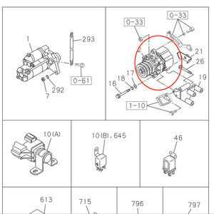 Alternador de Motor OEM Nuevo 6HK1 para Excavadora, Números de Pieza del Motor 898341-397-1 8-98341397-1 8983413971 - Product Image 6