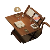 Table d'étude pour ordinateur portable pour enfants, bureau pliable multi-usages, réglable, en bambou, pour salon, aucune installation requise, Symtera