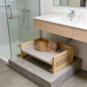 Moderne angehobene Haustier betten & Möbel Großes atmungsaktives Katzen bett aus Bambus holz und große Katzen, Kätzchen, Hund, Welpe und kleine Hunde - Product Image 6