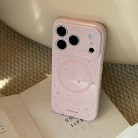 Étui de téléphone magnétique en TPU doré avec motif étoile pour iPhone 16 15 14 13 12 11 - Design Cartoon