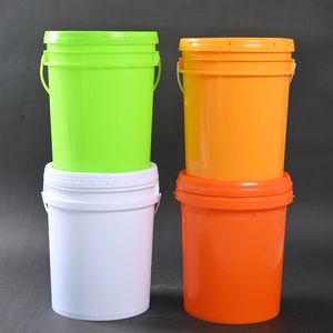 Cubo de Plástico Transparente de Grado Alimenticio, Cubo Redondo de Plástico Blanco con Asa y Tapa, Logotipo y Colores Personalizados - Product Image 6