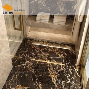 Mármol Negro Portoro <span class=keywords><strong>Afgano</strong></span> Natural al por Mayor, con Diseño de Flores Doradas, Pulido, Tamaño Personalizado, Losa Grande para Piso, Pared, Sala de Estar, Escaleras - Product Image 6