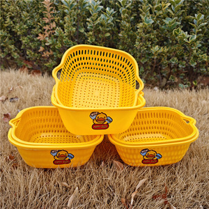 Cesta de Drenaje de Doble Capa con Forma de Pato Amarillo, 23.5x21.5x8.5cm, Juego de Coladores de Cocina de Plástico PP - Product Image 1