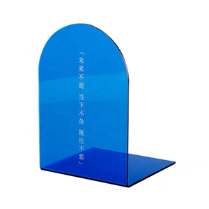 L צורת אקריליק Bookend עם Magaziner כיס אקריליק כן ציור ספר מחזיק מעמד Rack Libiary מדף ספרים תומכי ספרים - Product Image 4
