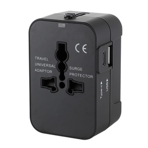 Adaptador de Viaje Universal con <span class=keywords><strong>Mini</strong></span> <span class=keywords><strong>Enchufe</strong></span> y Toma de Corriente, 6A, 1 <span class=keywords><strong>USB</strong></span> 1A + 1 Tipo-C 2.4A, 100-250V, para Laptop y Cámara, Ligero - Product Image 1