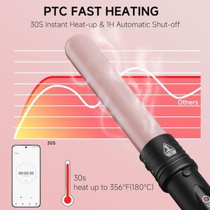 Kit de fer à boucler <span class=keywords><strong>5</strong></span>-en-<span class=keywords><strong>1</strong></span> OEM/ODM direct usine, 100 % céramique tourmaline 09-32 mm, chauffage rapide PTC, LED 2 températures - Product Image 2