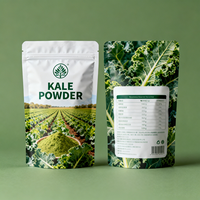 Sachet refermable personnalisé en matériau recyclé GRS à 30 % avec trou de suspension, emballage alimentaire de qualité alimentaire, pour poudre de chou frisé biologique