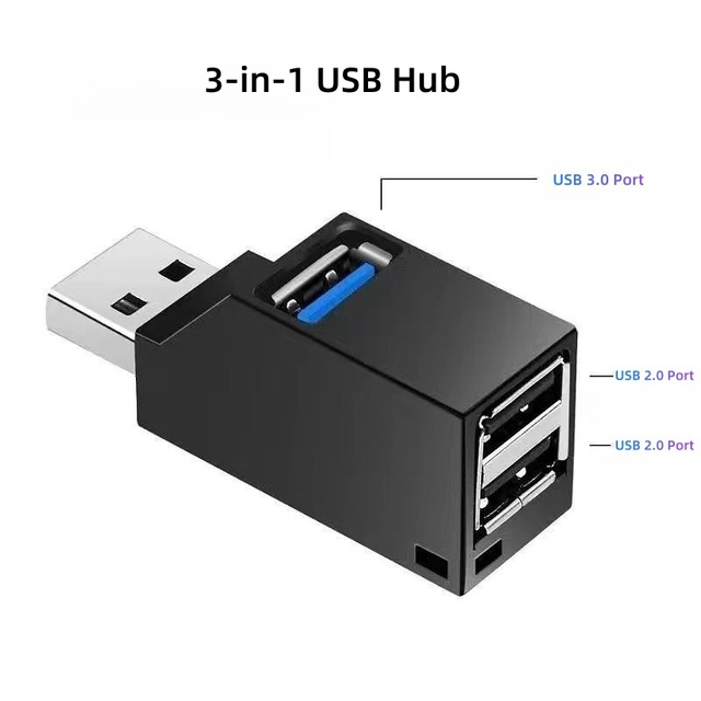 Original Factory 3-Port USB 3.0 Hub, 1xUSB3.0 + 2xUSB2.0 Direct-Plug Expansion Adapter, Support OEM