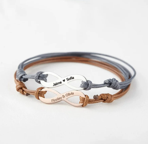 QIUHAN Engraving Personalized <strong>Infinity</strong> <strong>Bracelet</strong> Stainless Steel Rose 18k Gold Stamping Blank Infinite Charm Rope Couple <strong>Bracelet</strong> - Product Image 2