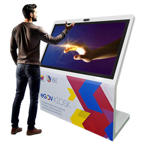 Pantallas LCD Interactivas <span class=keywords><strong>de</strong></span> 21.5/27/32/43/55 Pulgadas con Soporte <span class=keywords><strong>de</strong></span> Piso en Forma <span class=keywords><strong>de</strong></span> L, Kiosco Digital con Pantalla Táctil, Cámara <span class=keywords><strong>y</strong></span> Micrófono - Product Image 1