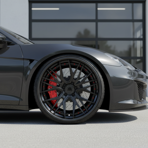 Roues en <span class=keywords><strong>fibre</strong></span> de carbone sur mesure de 18 à 24 pouces en 3 parties pour Ferrari Lamborghini Porsche |   Jantes à rebord profond personnalisées avec quincaillerie en titane - Product Image 3