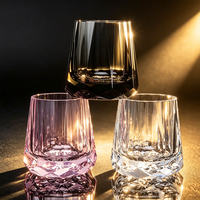 Vaso de whisky de cristal tallado a mano con base pesada, estilo Old Fashioned, sin plomo, transparente, para Bourbon, Scotch y cócteles.