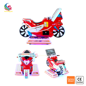 Machine de jeu vidéo d'arcade de course de moto pour enfants, simulateur de conduite en plastique à monnayeur - Product Image 1