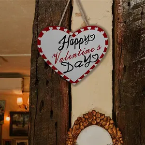 Valentine's Day Wooden Hanging Sign Door Sign Decorative Hanging Decoration Wall Plaque Ornament Proposal Home Heart