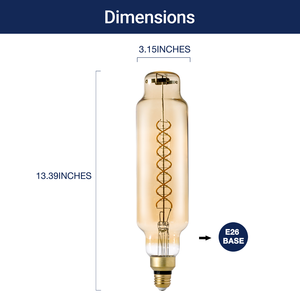 Vintage T80 T24 LED Edison <span class=keywords><strong>Ampoule</strong></span> 2 Pack E26 6.5W 300LM 2200K Ambre Décoratif Filament Lampe Pas De Scintillement pour La Maison Café Bar - Product Image 3