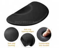 Tapis de sol de salon moderne noir durable en cuir écologique, idéal pour les salons de coiffure, les barbiers et les instituts de beauté – Vente en gros usine, portable