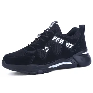 Rillttend siyah güvenlik ayakkabıları çelik ayak erkekler kadınlar için hafif rahat anti-delinme anti-şut iş çizmeleri