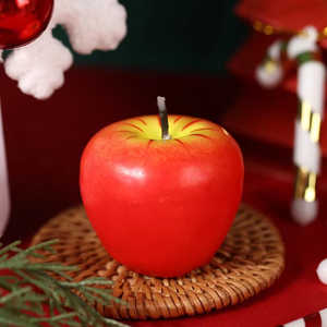 Coffret cadeau promotionnel de petites bougies sans fumée en forme de pomme, parfumées aux fruits rouges, pour la décoration des fêtes de fin d'année - Product Image 3