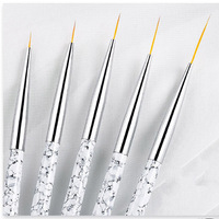 Vente en gros de pinceaux à ongles avec manche en marbre, pinceau à ongles ultra fin, dessin à rayures françaises, peinture au trait, stylo à fleurs