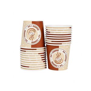 Gobelets en papier jetables pour café de 4oz, 6oz, 7oz, 8oz, 9oz, 10oz, 12oz, barquettes alimentaires à usage unique, supports durables, contenants pour milkshake - Product Image 3