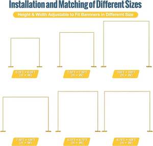 Heavy Duty Backdrop Stand Gold Pipe and Drape <b>Kit</b> Adjustable Metal Backdrop Sand,various Sizes to Choose - Product Image 3