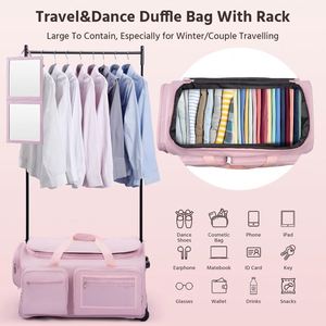 Sacs de voyage BSCI pour vêtements de danse avec sacs à roulettes et porte-vêtements, valise trolley étanche - Product Image 6