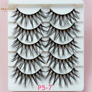Abestyou Beauty 3D Vegan Natural Full Strip Handmade Faux Mink Eyelashes 13mm Black Cotton Band Grosir - Product Image 6